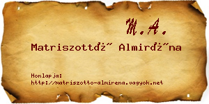 Matriszottó Almiréna névjegykártya